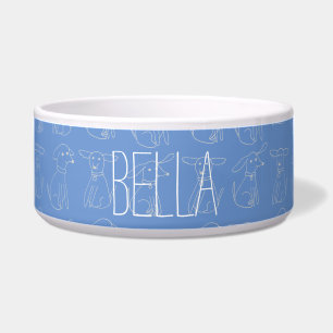 Tigela Nome Personalizável de Padrão de Linha de Cachorro