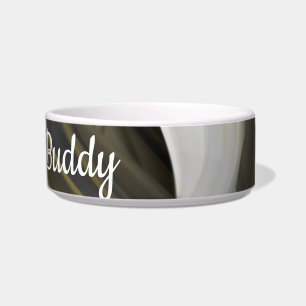 Tigela Nome pessoalCerâmica Pet Bowl Trend Abstrato Black