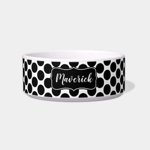 Tigela Nome preto e branco do costume do teste padrão de