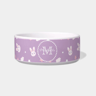 Tigela Nome roxo Pastel cor-de-rosa feminino bonito do
