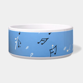 Tigela Notas Musicais Blue Moon Cerâmica Pet Bowl
