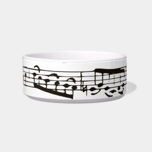 Tigela Notas musicais preto e branco