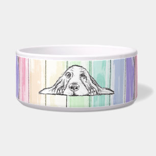 Tigela o amor conquista tudo cachorro arco-íris basset ho
