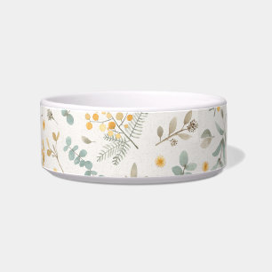 Tigela O eucalipto floral do wattle da aguarela sae do