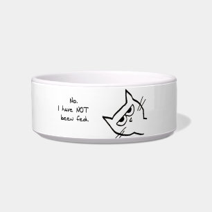 Tigela O gato irritado não foi alimentado!