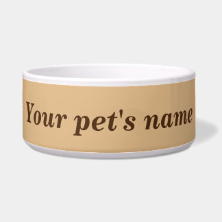 Tigela O Nome do Seu Pet com Fundo Marrom Claro no Pet