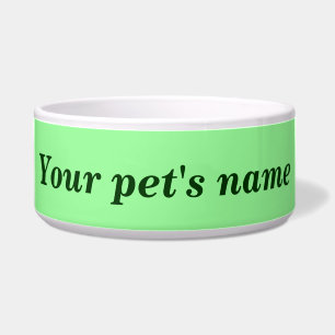 Tigela O Nome do Seu Pet com Fundo Verde Claro no Pet