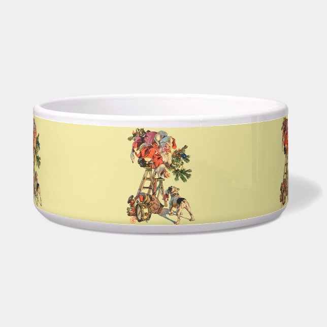 Tigela O papai noel levanta uma escada (Frente)