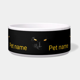 Tigela Olhos do amarelo do gato preto
