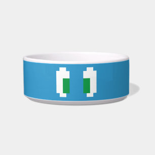 Tigela Olhos Verdes De Pixel Manga De 8 Bits