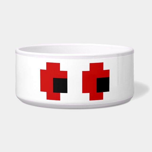 Tigela Olhos Vermelhos Brancos de 8 Bits (Frente)