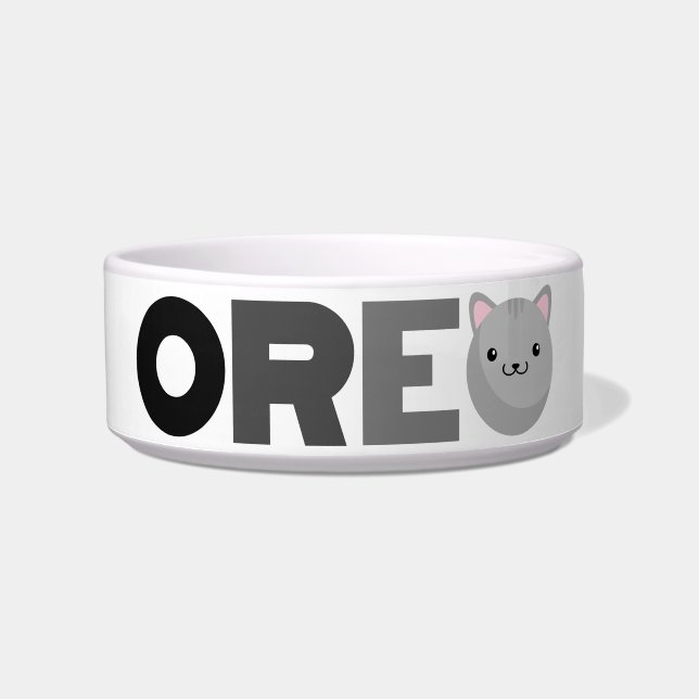 Tigela Oreo Cinza ou Ginger Cat Bowl (Frente)
