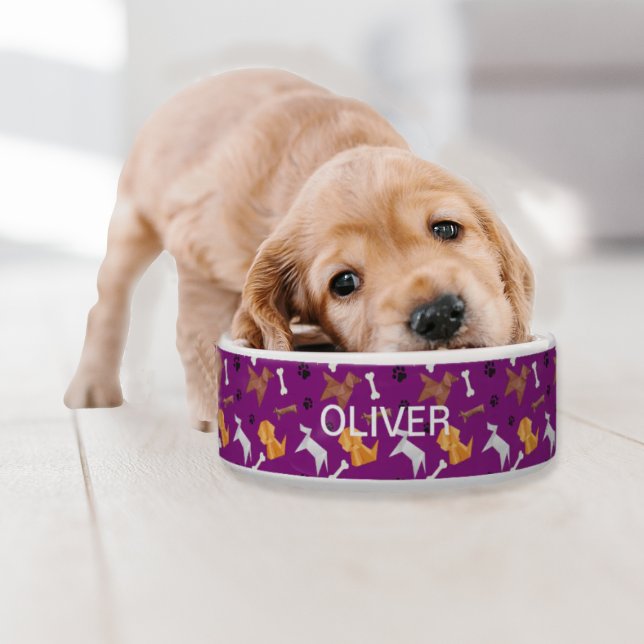 Tigela Origami Dogs Paw Prints & Bones (Criador carregado)