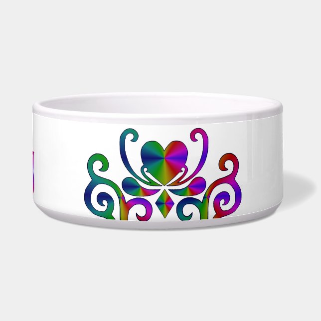Tigela Ornamento e Coração Arco-Íris (Frente)