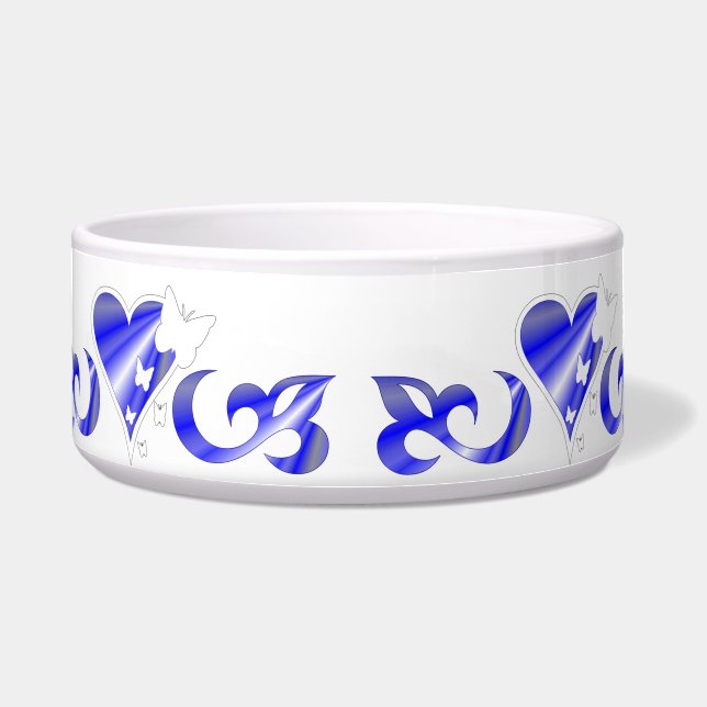 Tigela Ornamentos Coração Arco-Íris com Borboleta e Lily (Frente)