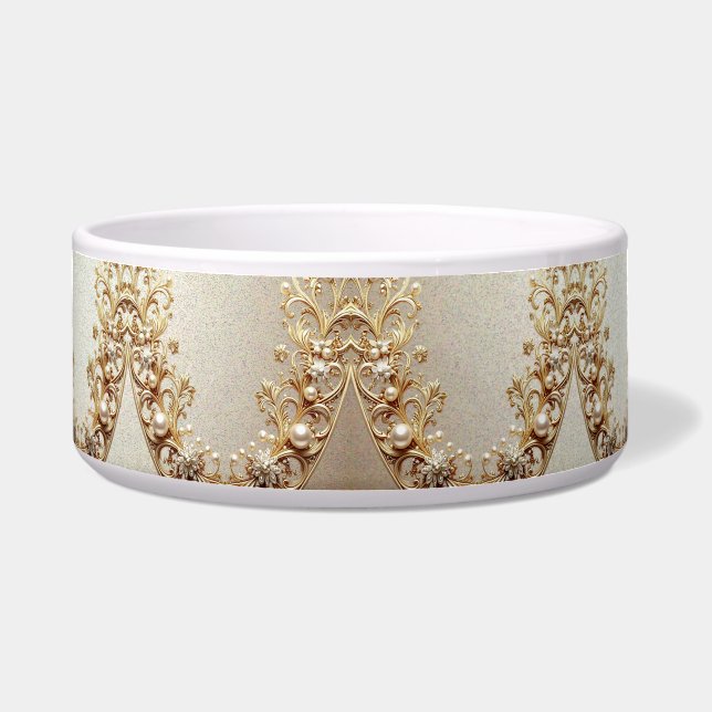 Tigela Ornate Gold Flourish Pet Bowl (Frente)