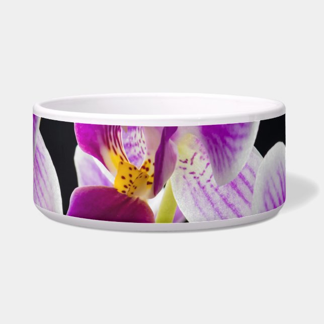 Tigela Orquídea branca e roxa (Frente)