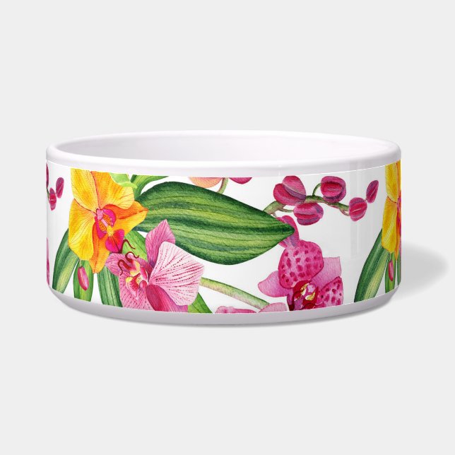 Tigela Orquídeas Aquarelas Design 18 (Frente)