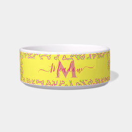 Tigela Osso de Cachorro Monograma Personalizado Cartoon A