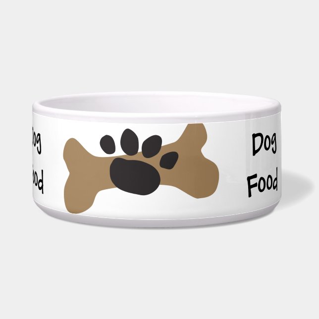 Tigela Osso de cão & impressão da pata (Direita)