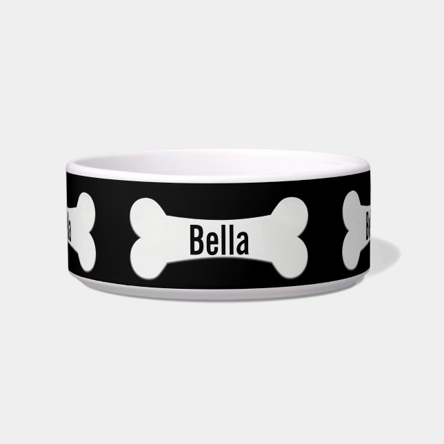 Tigela Osso Do Cachorro Em Black Bowl (Frente)
