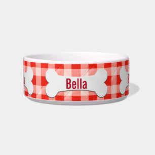 Tigela Osso Do Cachorro Em Gingham