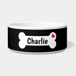 Tigela Osso Do Cão Com Coração