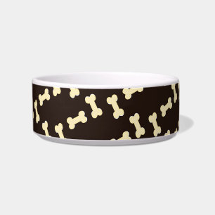 Tigela Ossos de cão em padrão castanho