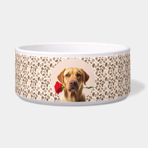 Tigela Ouro Retriever Personalizar Cão de Fotografias e N