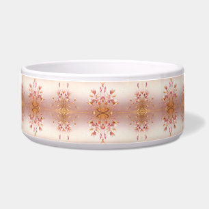 Tigela Ouro Rosa Deixa Pet Bowl, Cerâmica Floral