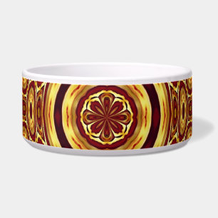 Tigela Padrão Abstrato Vermelho Dourado Boho Marroquino