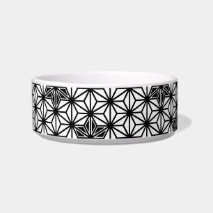 Tigela Padrão Asanoha japonês - branco e preto
