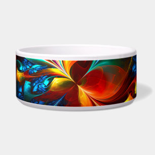 Tigela Padrão Azul Laranja-Abstrato Floral Moderno #14