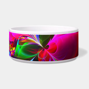 Tigela Padrão Azul Vermelho Abstrato Floral Moderno #12