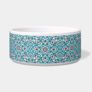 Tigela Padrão Azulejo Branco Azulejo Vermelho Azul