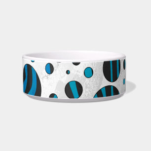 Tigela Padrão bolinhas Zebra Preto e Azul