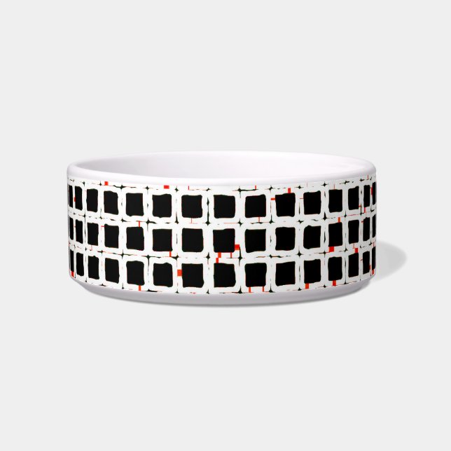 Tigela Padrão branco na moda preto (Frente)