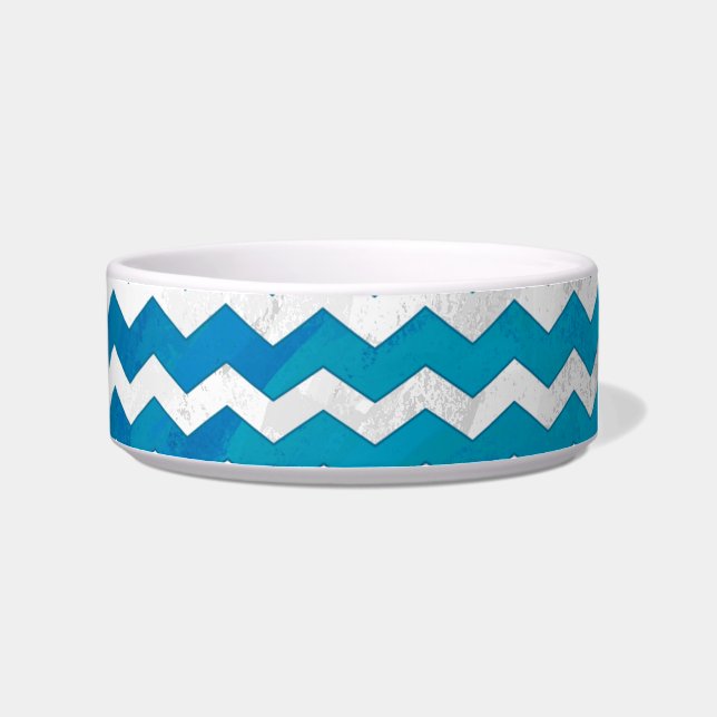 Tigela Padrão Chevron Azul Oceano (Direita)
