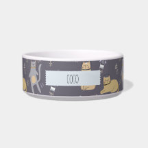 Padrão contínuo de gatos no espaço com nome person