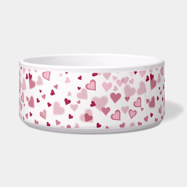 Tigela Padrão Corações Lindos Rosa (Frente)