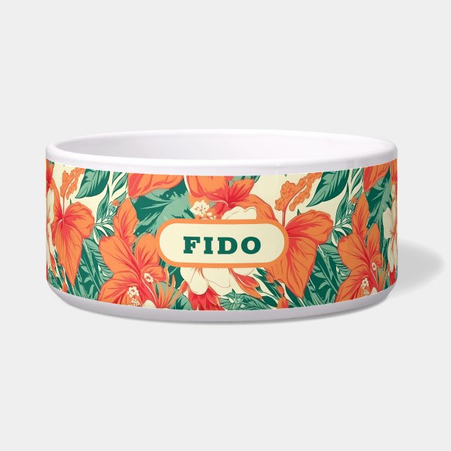 Tigela Padrão das flores tropicais víbicas do Havaí (Frente)