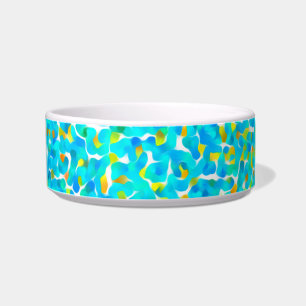 Tigela Padrão de Abstrato Amarelo Azul Verde Teal