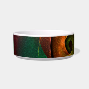 Tigela Padrão de Abstrato de Arte Vermelha Verde Floral M