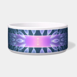 Tigela Padrão de Arte Fractal 3D Turquesa Roxo Rosa