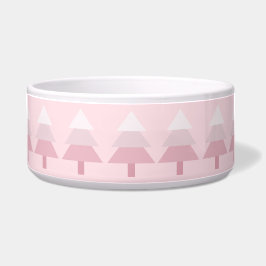 Tigela Padrão de árvore de Natal ombre rosa fofo