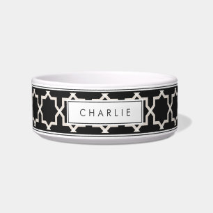 Tigela Padrão de bege suave personalizado e preto de arei