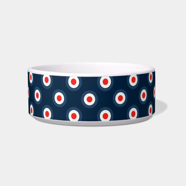 Tigela Padrão de bolinhas - Branco vermelho azul (Esquerda)