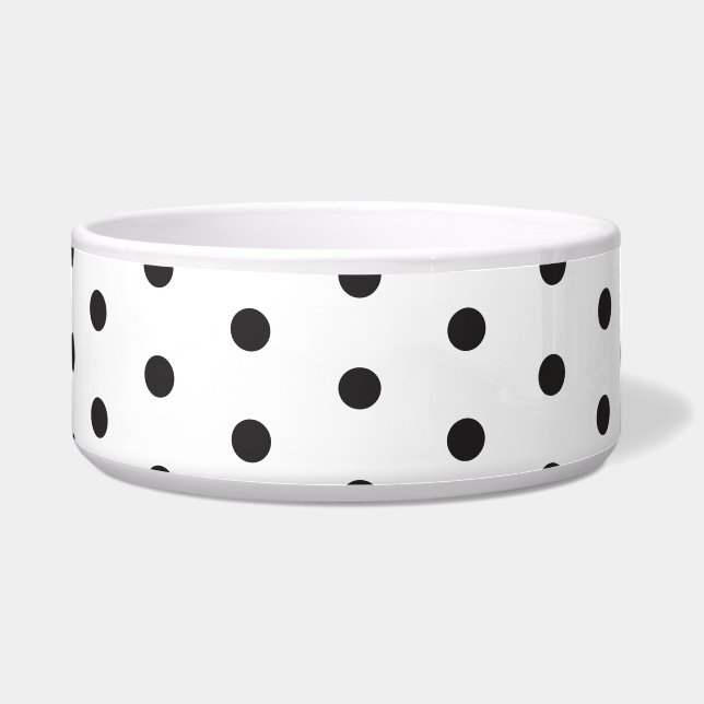 Tigela Padrão de Bolinhas Preto e Branco – Clássico Minim (Frente)