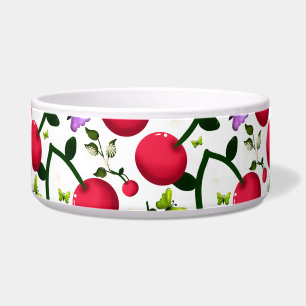 Tigela Padrão de Borboleta Cereja Fofa, Fruta Kawaii Bril