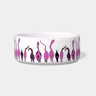 Tigela Padrão de Bumbuns de Gato Roxo